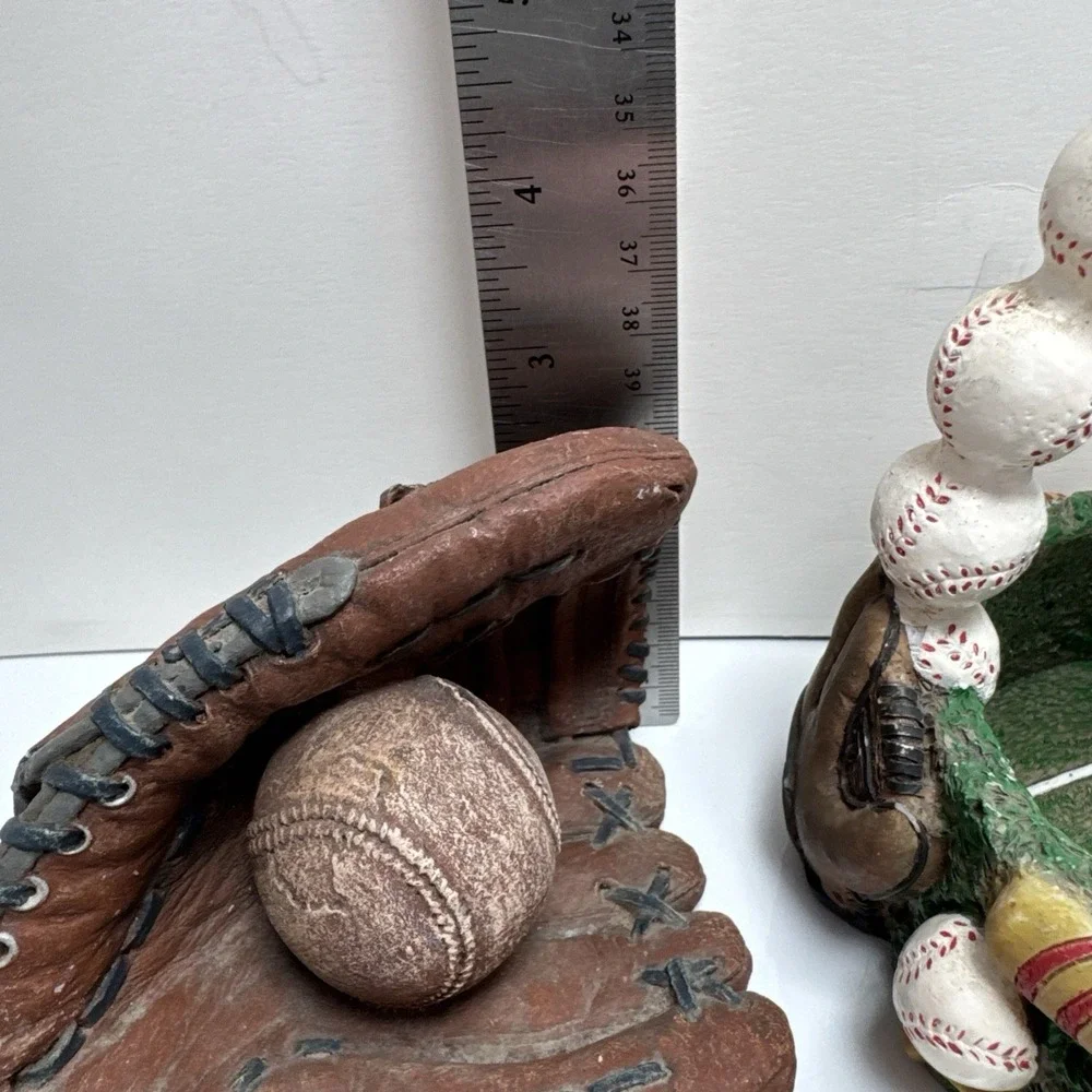 Vtg Baseball‎ Resin Decor Glove W Ball / Paperweight Trinket Holder Basket